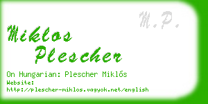 miklos plescher business card
